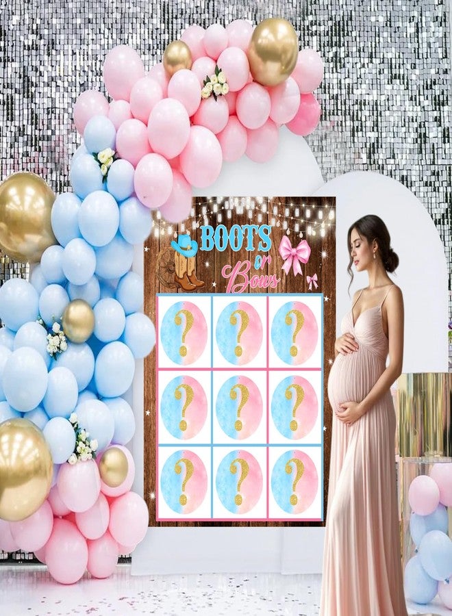 Cheerupp Boots or Bows Gender Reveal Tic Tac Toe Board Game, Cowboy Gender Reveal Ideas Games X and O Noughts and Crosses, Boy or Girl Signs Guessing Game Set for Baby Shower Party Favor Supplies - Image 5